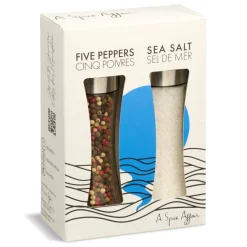 FIVE PEPPERS & SEA SALT GRINDER SET