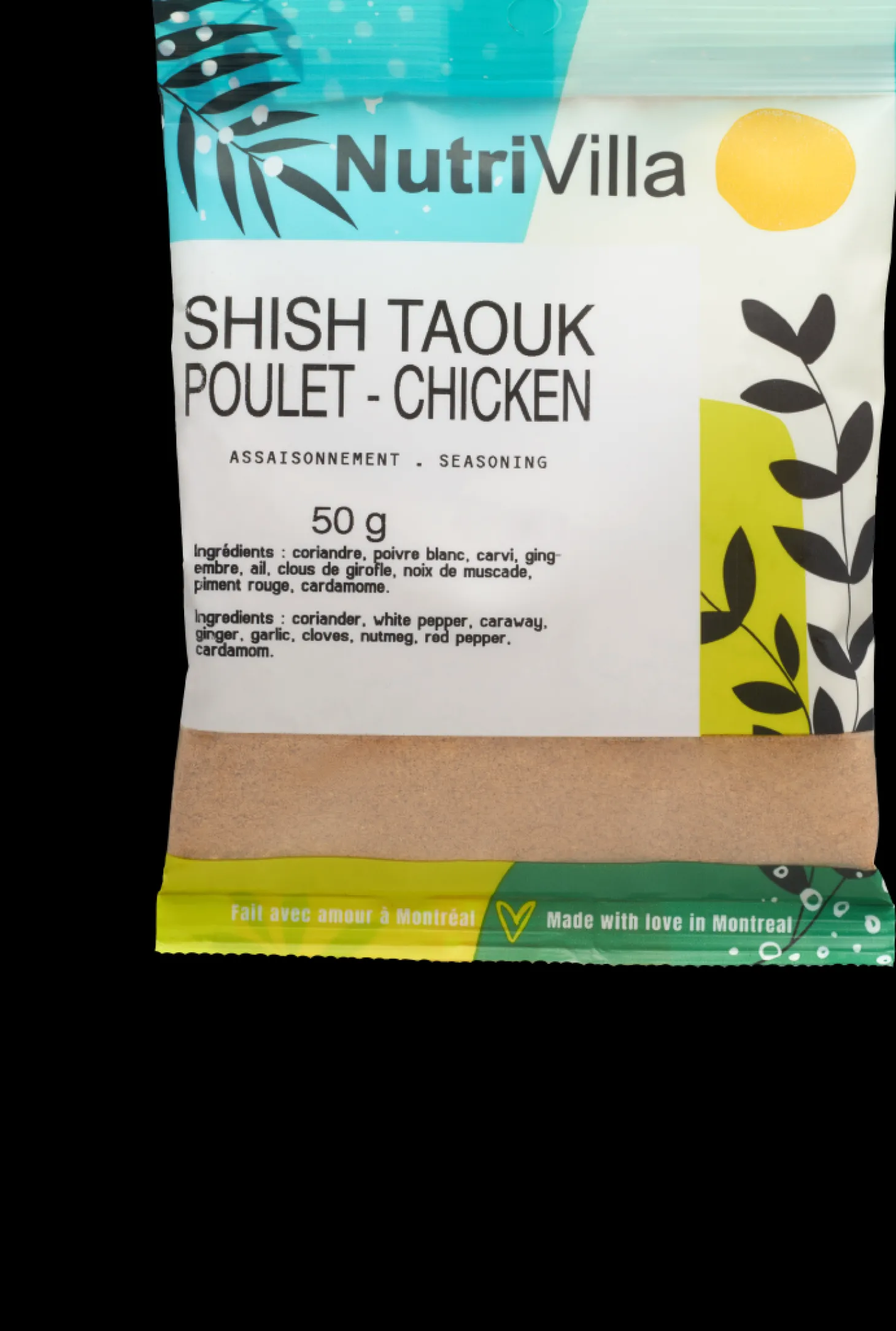 SHISH TAOUK CHICKEN SPICES NUTRIVILLA BAG 50 G (1.76 oz)